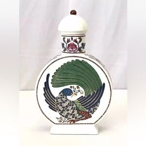 Byzantium Perfume Decanter w/Peacock Design For Elizabeth Arden Made In Japan.